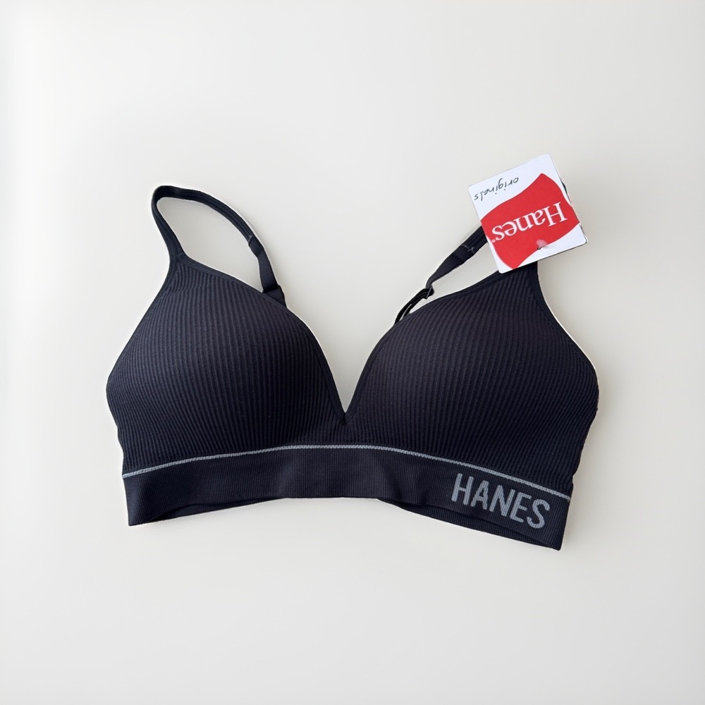 NWT Hanes Black Contour Wirefree Bra Size XL
